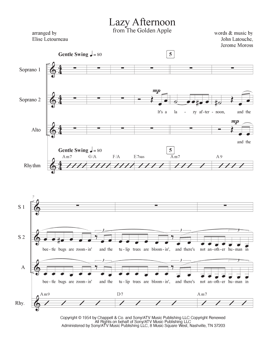 Lazy Afternoon (arr. Elise Letourneau)