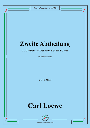 Loewe-Zweite Abtheilung,in B flat Major,from Des Bettlers Tochter von Bednall Green (arr. OSM Press)
