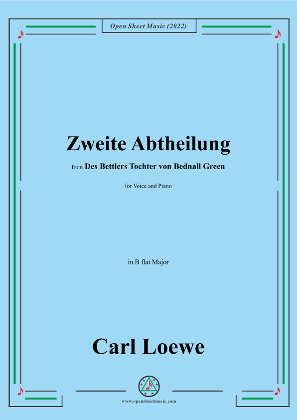 Loewe-Zweite Abtheilung,in B flat Major,from Des Bettlers Tochter von Bednall Green (arr. OSM Press)