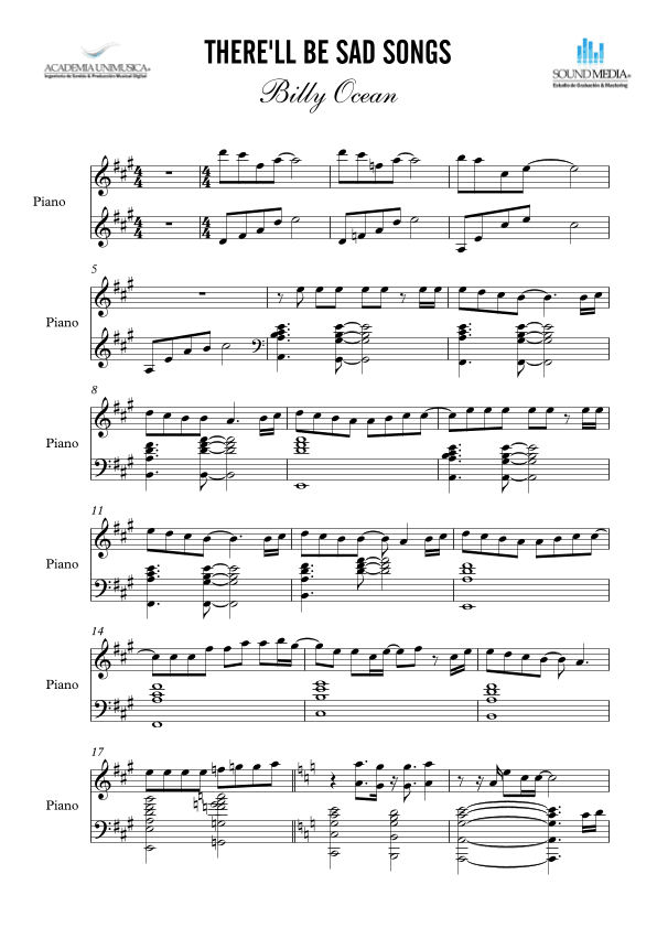 There'll Be Sad Songs (to Make You Cry) (arr. Unimusic Academy (Academia Unimusica))