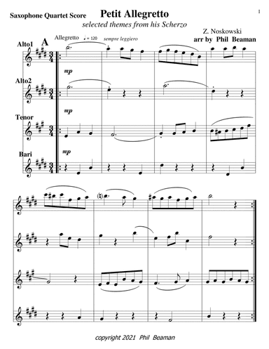 Petit Allegretto-Noskowski-Saxophone Quartet (arr. Phil Beaman)