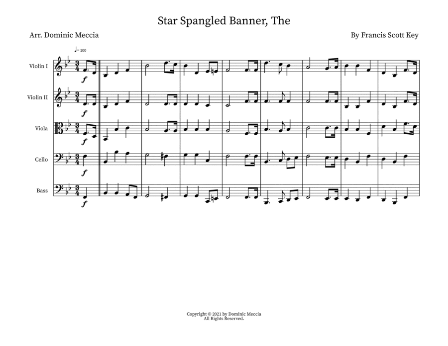 Star Spangled Banner, The (arr. Dominic Meccia)