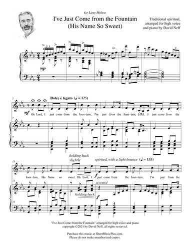 I've Just Come from the Fountain (High Voice) (arr. David Neff)