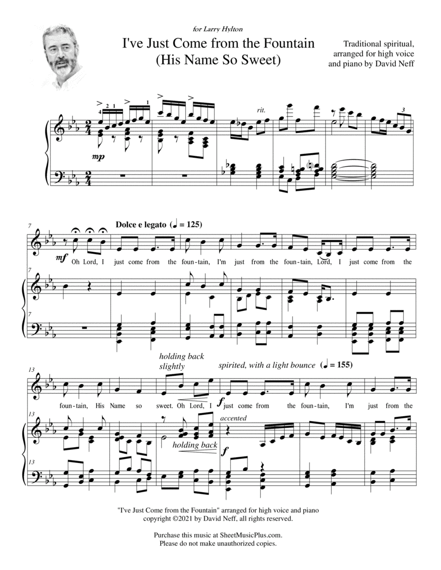 I've Just Come from the Fountain (High Voice) (arr. David Neff)