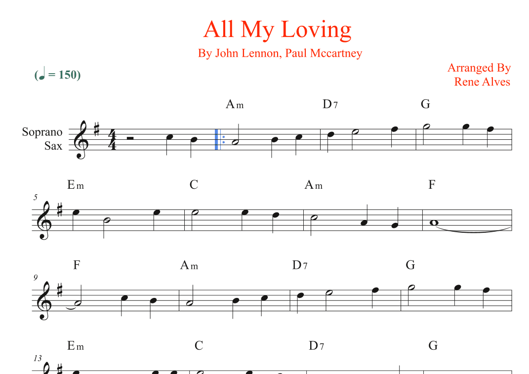 All My Loving (arr. Rene Alves)