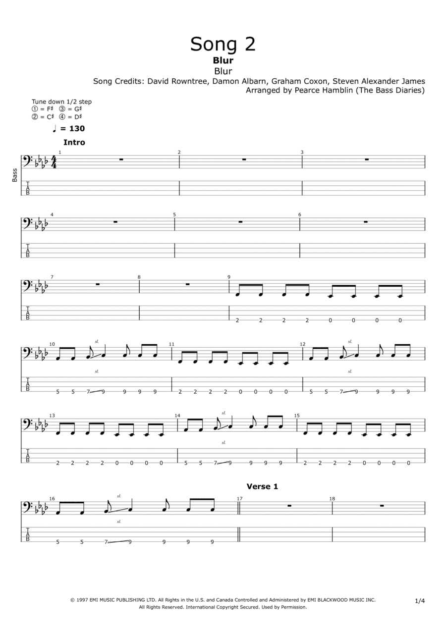 Song 2 (arr. The Bass Diaries)