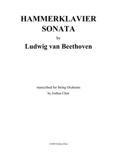 Hammerklavier Sonata (arr. Joshua Choe)