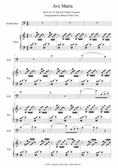 Ave Maria - Double Bass and Piano Duet - J.S. Bach & Charles Gounod (arr. Manuel Villar Lifac)