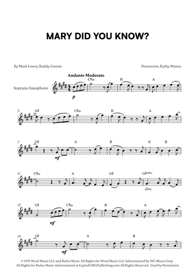 Mary, Did You Know? (arr. Cadenza Editions)