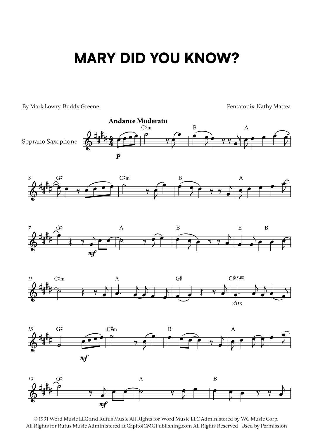 Mary, Did You Know? (arr. Cadenza Editions)