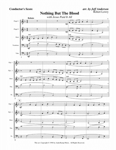Nothing But the Blood of Jesus for Brass Quintet (arr. Jeff D. Anderson)