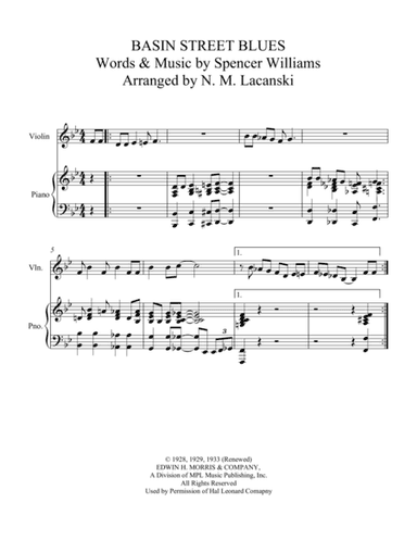 Basin Street Blues (arr. Nick Lacanski)