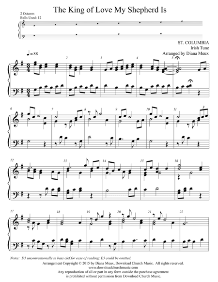 The King of Love My Shepherd Is (Handbells or handchimes - 2 octaves) (arr. Diana Meux)