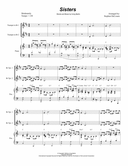 Sisters (arr. Stephen DeCesare)