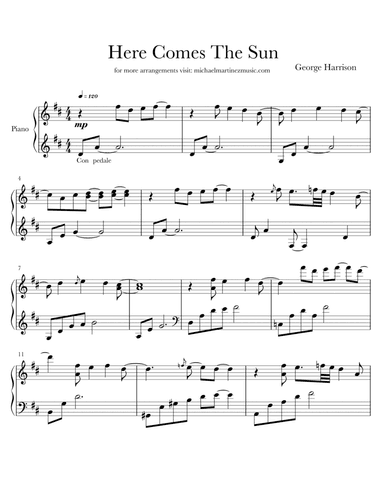 Here Comes The Sun (arr. Michael Martinez)