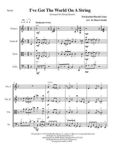 I've Got The World On A String (arr. Shura Sasaki)