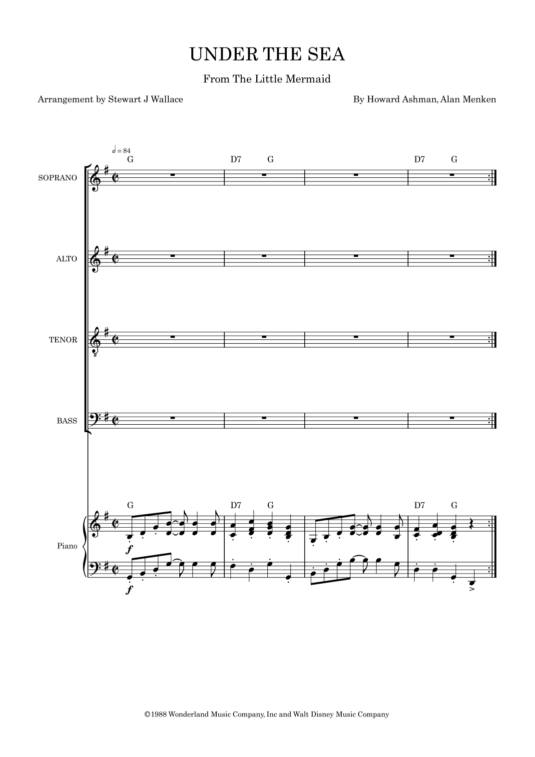 Under The Sea (arr. Stewart J Wallace)