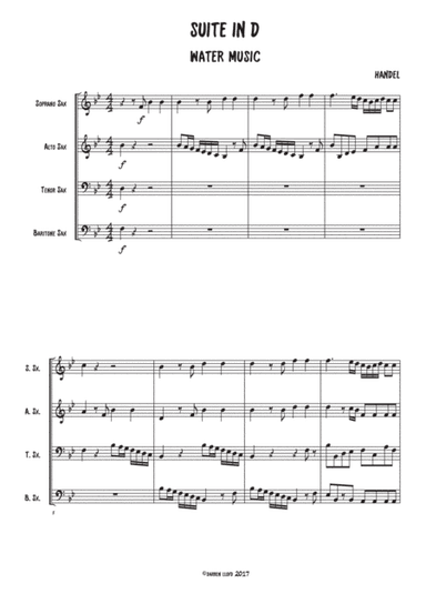 Handel's Water Music (Suite in D) Saxophone Quartet (arr. Darren Lloyd)