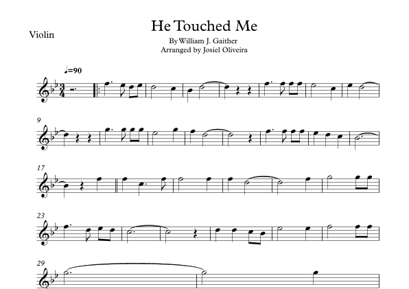 He Touched Me (arr. Josiel Oliveira)