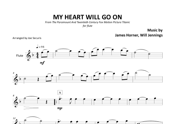 My Heart Will Go On (love Theme From 'titanic') (arr. Joe Securis)