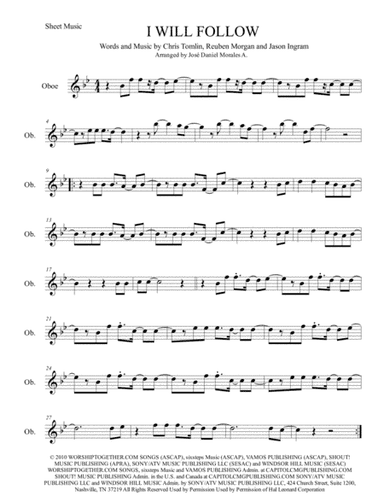 I Will Follow (arr. José Daniel Morales A.)