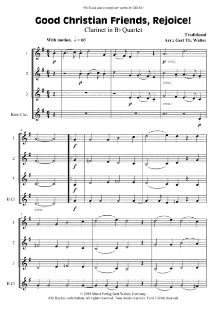 Good Christian Friends, Rejoice! (arr. Gert Th. Walter)