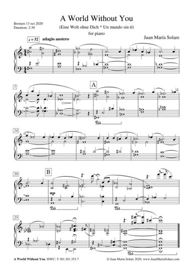 A World Without You [piano solo]