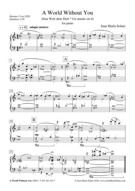 A World Without You [piano solo]