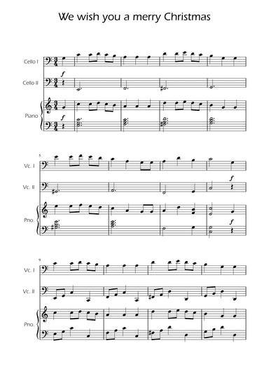 We Wish You a Merry Christmas - Cello Duet w/ Piano (arr. Ygor Nunes)