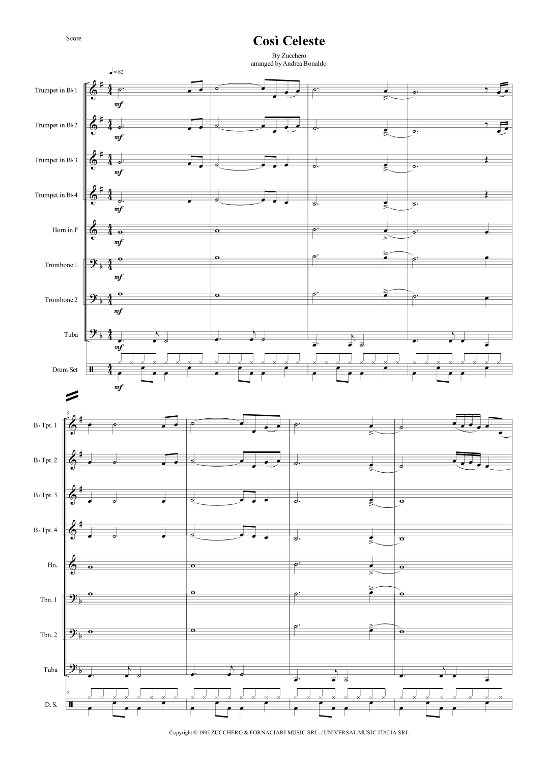 Cosi Celeste (arr. Andrea Bonaldo)