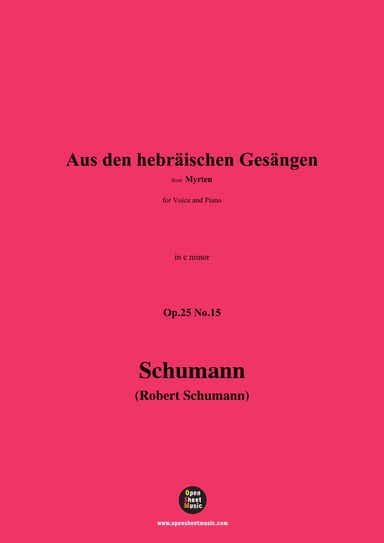 R. Schumann-Aus den hebräischen Gesängen,Op.25 No.15,in c minor (arr. OSM Press)