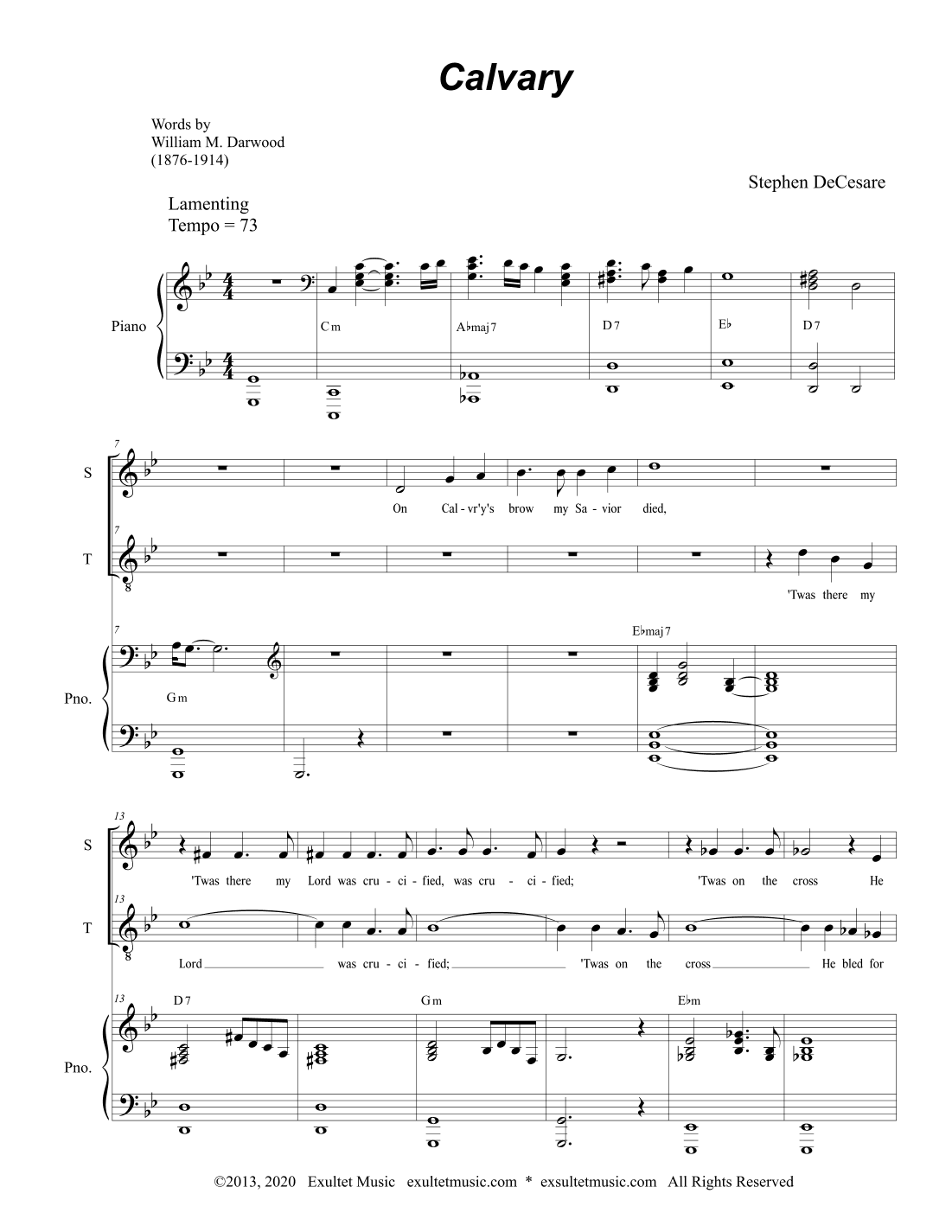 Calvary (Duet for Soprano and Tenor Solo)