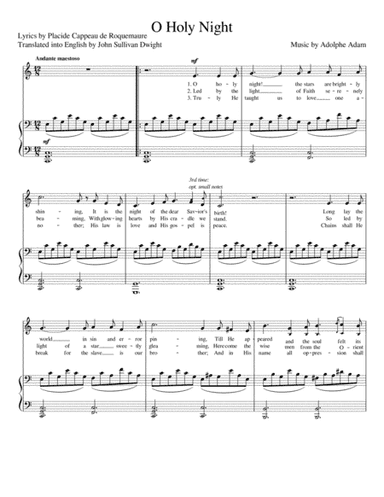 O Holy Night (Original Version) [Medium Voice; key: C] (arr. Maxence Lasserre-Engberts)