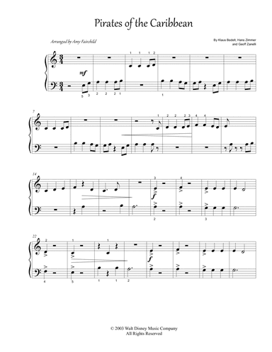 Pirates Of The Caribbean (arr. Amy Fairchild)