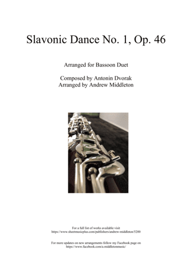 Slavonic Dance No. 1 Op. 46 arranged for Bassoon Duet (arr. Andrew Middleton)
