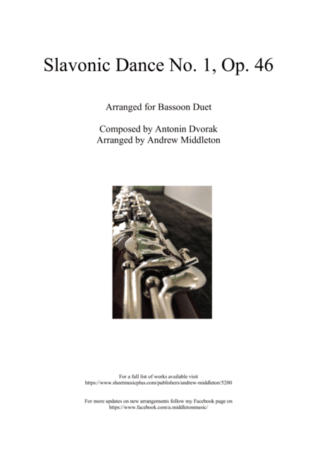 Slavonic Dance No. 1 Op. 46 arranged for Bassoon Duet (arr. Andrew Middleton)