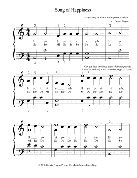 Song of Happiness (Navajo) (arr. Dennis Frayne)