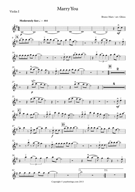 Marry You (arr. pop4strings.com)
