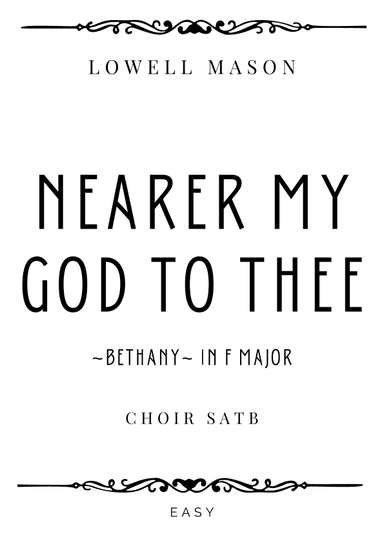 Mason - Nearer My God To Thee (Bethany) in F Major - Easy (arr. Piacere Music Sheets)
