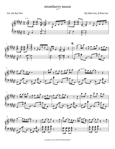 Strawberry Moon (arr. Jin Kay Teo)