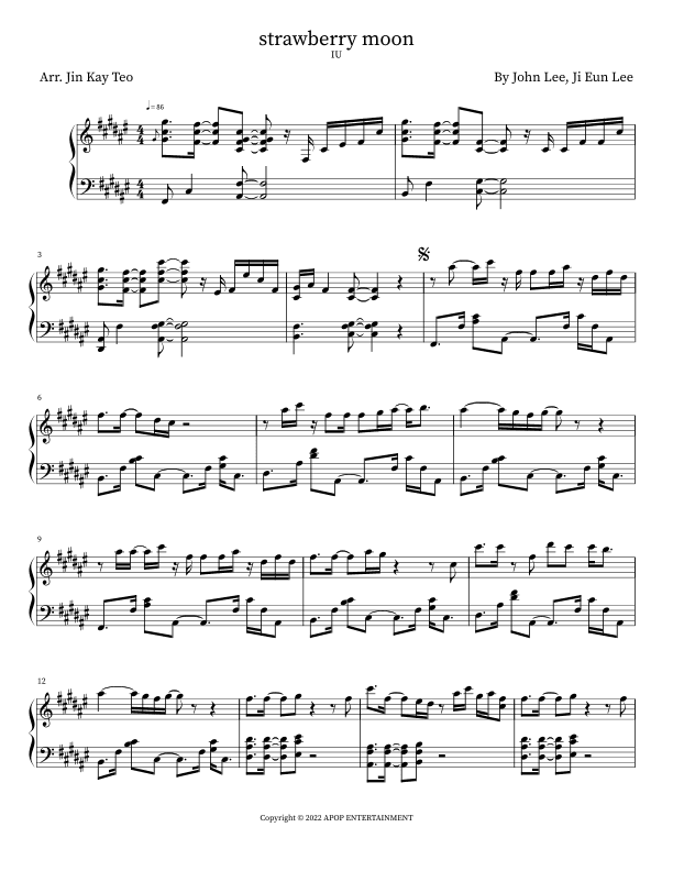 Strawberry Moon (arr. Jin Kay Teo)