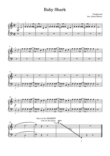 Baby Shark (Level 1) (arr. Jason Brown)