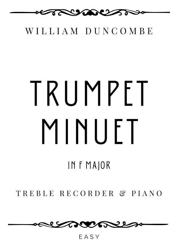 Duncombe - Trumpet Menuet in F Major - Easy (arr. Piacere Music Sheets)