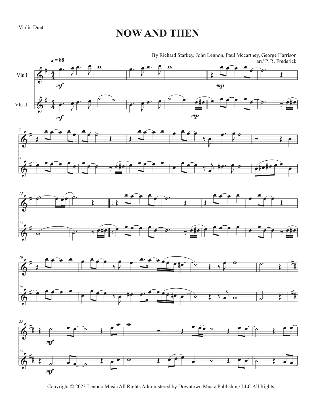 Now And Then (arr. P. R. Frederick)
