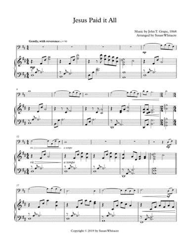 Jesus Paid it All (arr. Susan Whitacre)