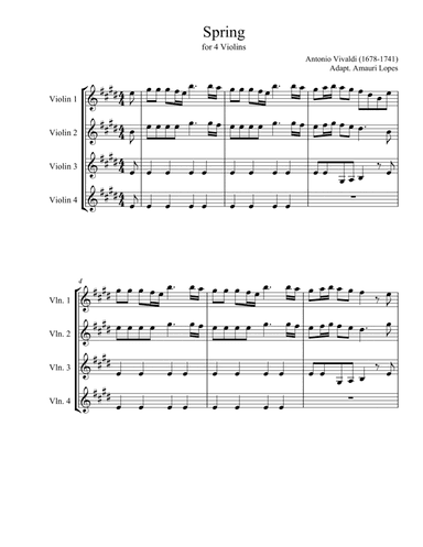 Spring ( 4 Violins ) (arr. Amauri Lopes)