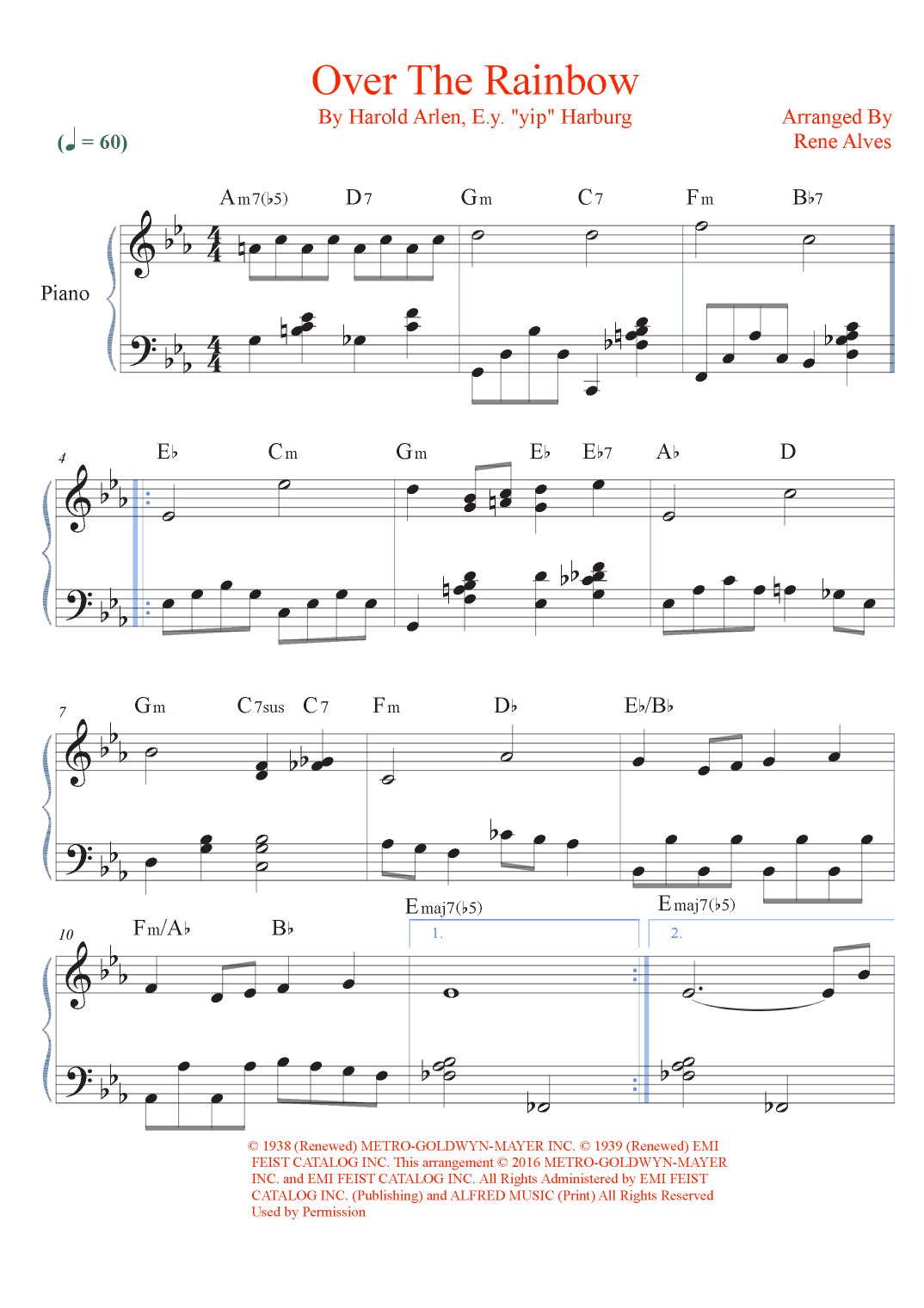 Over The Rainbow (arr. Rene Alves)