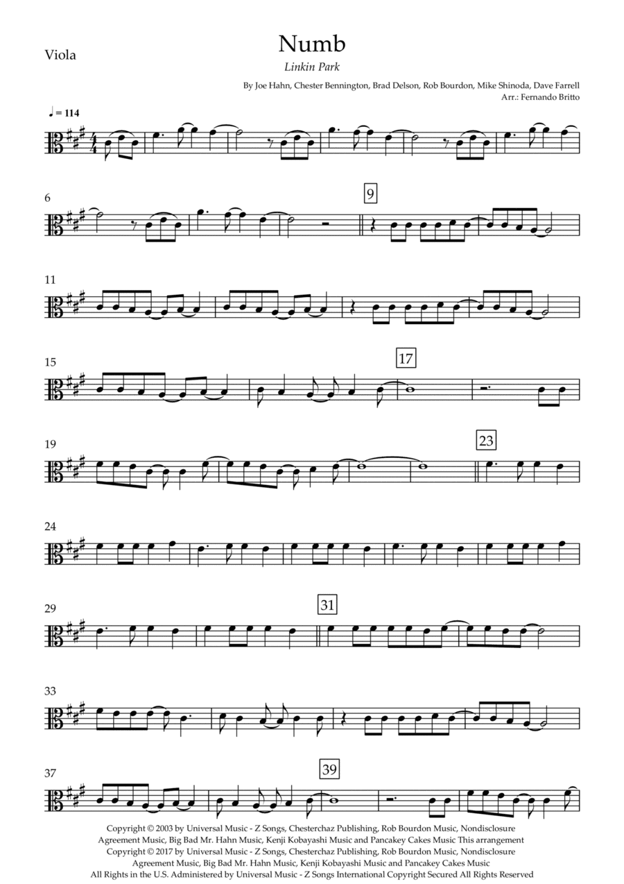 Numb (arr. Fernando Britto)