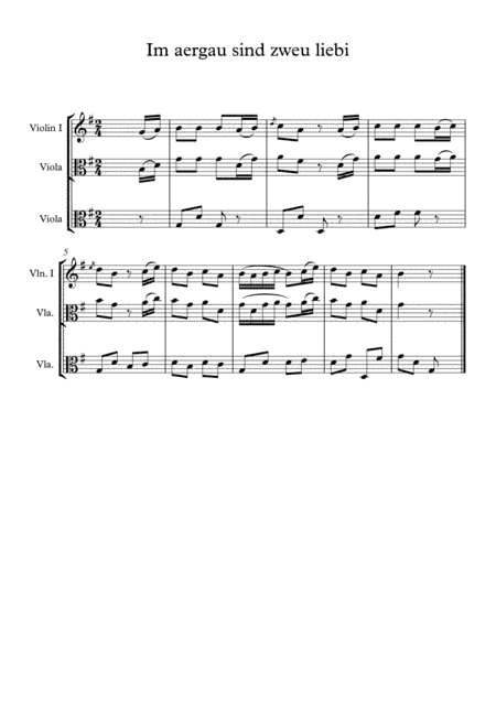 Im Aergau sind zweu liebi (In Aargau dwelt two sweethearts) - Swiss folksong (arr. Laslo Babinski)