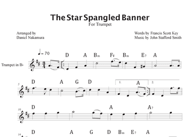 The Star Spangled Banner (For Trumpet with Chords) (arr. Daniel Nakamura)
